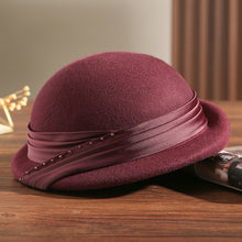 Load image into Gallery viewer, Women&#39;s Autumn And Winter Fashion All-match Face-looking Small British Wool Ptah Beret
