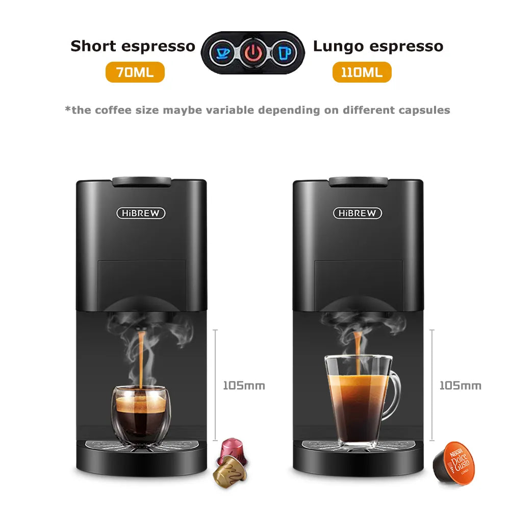 HiBREW Coffee Machine Cafetera Hot/Cold 5in1 Multiple 19Bar Dolce Gusto Milk&Nexpresso Capsule ESE pod Ground Coffee H3A
