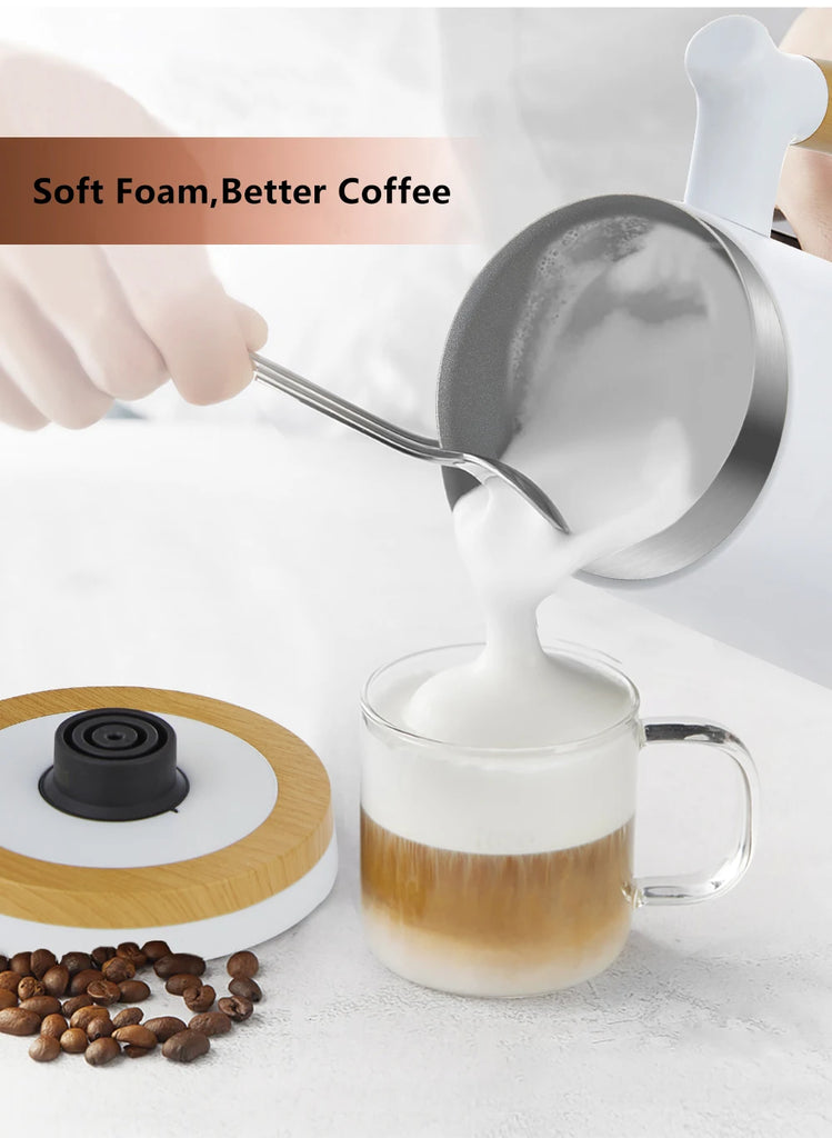 BioloMix Milk Frother 4 in 1 Electric Milk Steamer for Hot and Cold Milk Froth Coffee Foam Maker for Cappuccino, Latte, Hot Milk