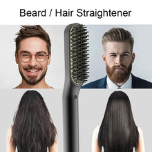 Load image into Gallery viewer, ANLAN Beard Hair Straightening Brush Hot Heated Comb Men Beard Multifunctional Straightener Ceramic Comb Quick Hair Styler