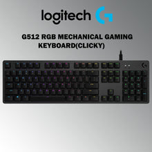 Load image into Gallery viewer, Logitech G512 Mechanical Gaming Keyboard LIGHTSYNC RGB Wired Gaming Keys GX Blue Switch Brushed Aluminum Case for eSports gamers