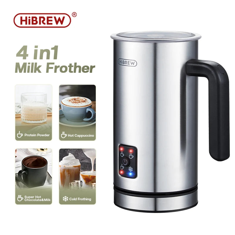HiBREW 4 in 1 multiple Capsule Machine Full Automatic With Stainless Steel Hot & Cold Milk Foaming Machine M3